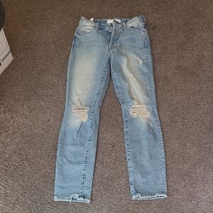MOTHER Light Blue Distressed Jeans